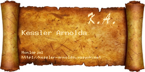 Kessler Arnolda névjegykártya